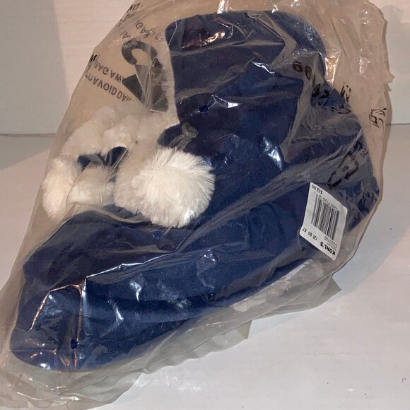 Cuddl Duds Slippers Teddy Cuff Pom Non Slip Slippers Cozy Navy Women’s 7 / 8 - Picture 2 of 8